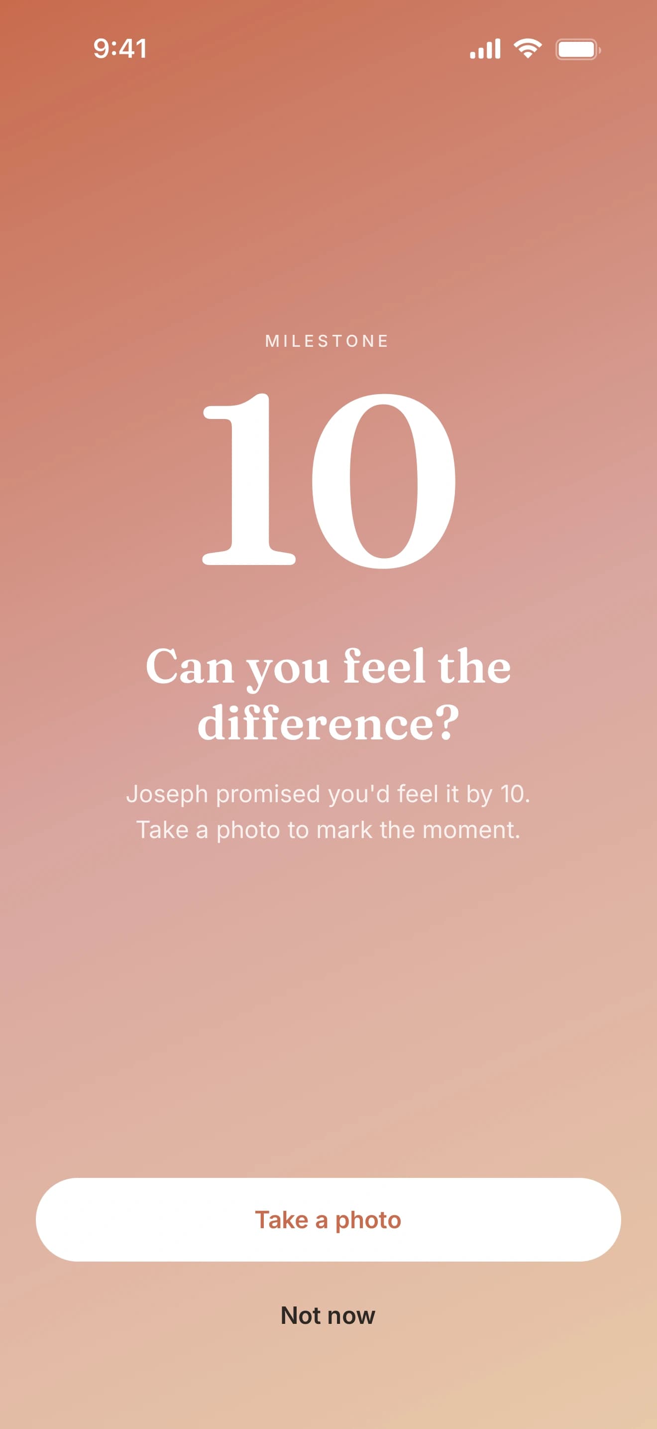 Milestone celebration moment